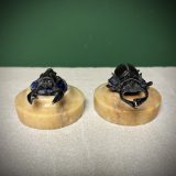 Bronze crayfish and stag beetle mounted on siena bases - Image 7